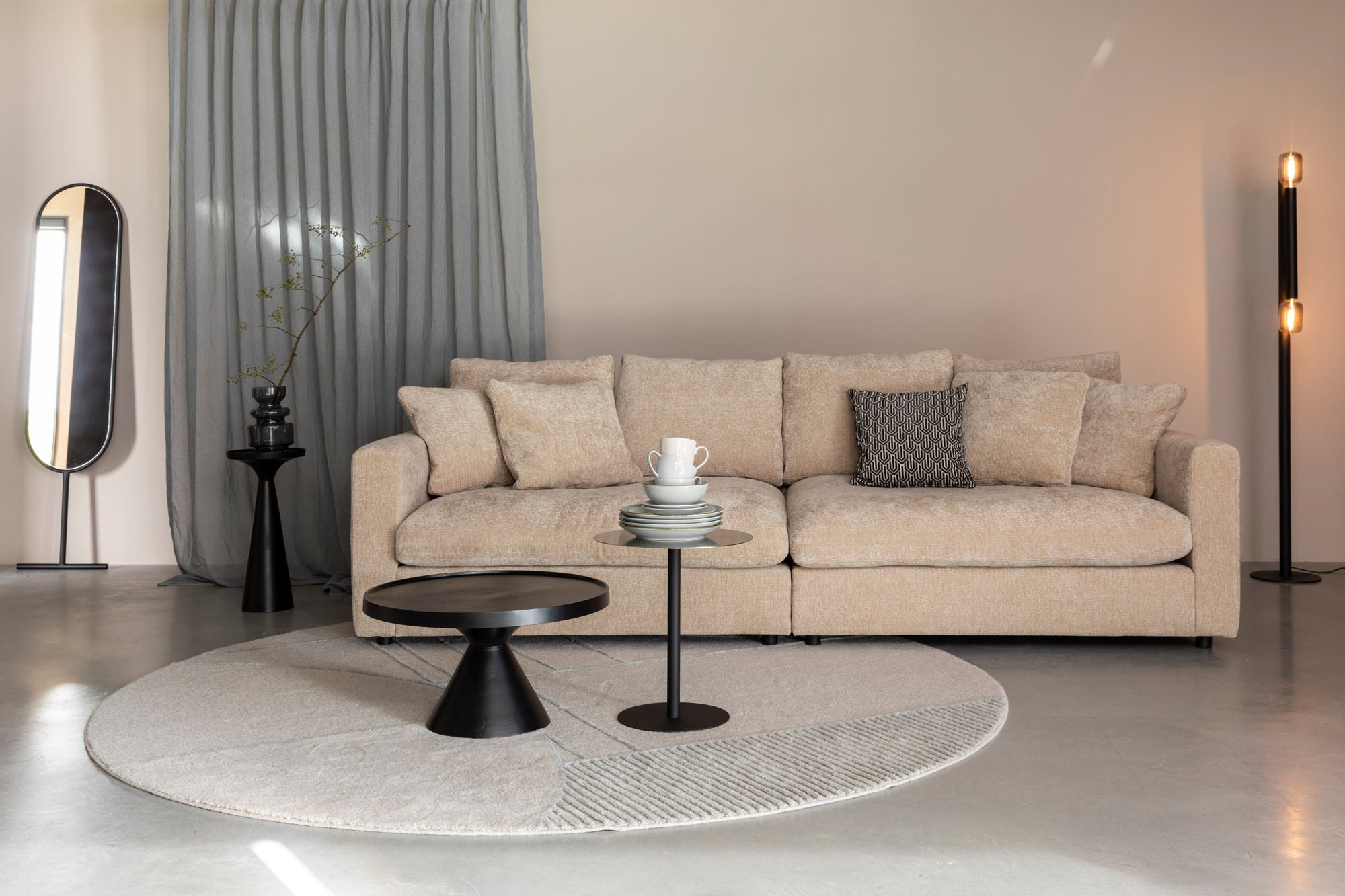 Zuiver Bliss Grey & Blue Round Rug 240cm